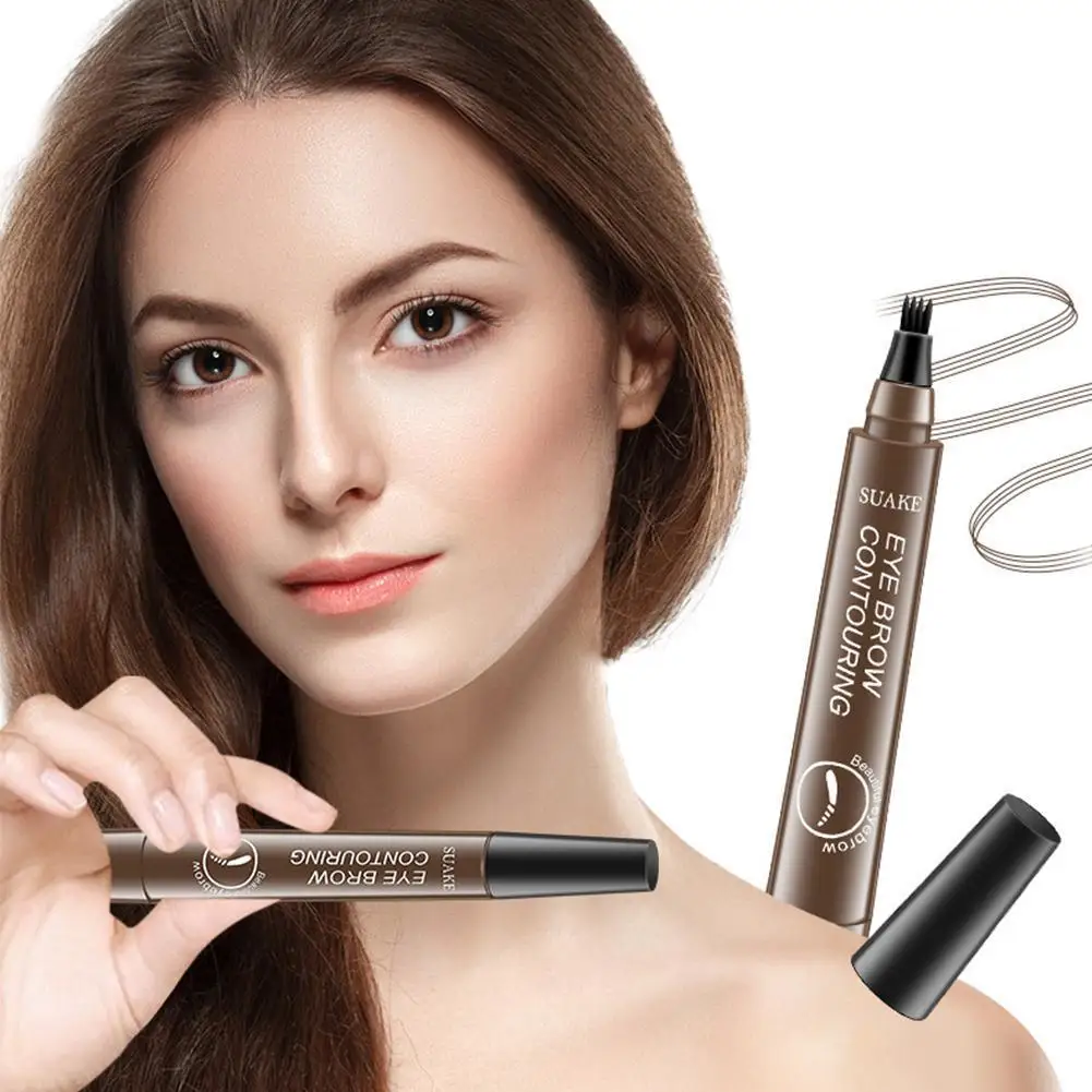 

NEW 5Colors 4Heads Waterproof Eyebrow Pencil Pen Tint Cosmetic Natural Long Lasting Long Lasting Tip Brow Pen Cosmetic Microblad