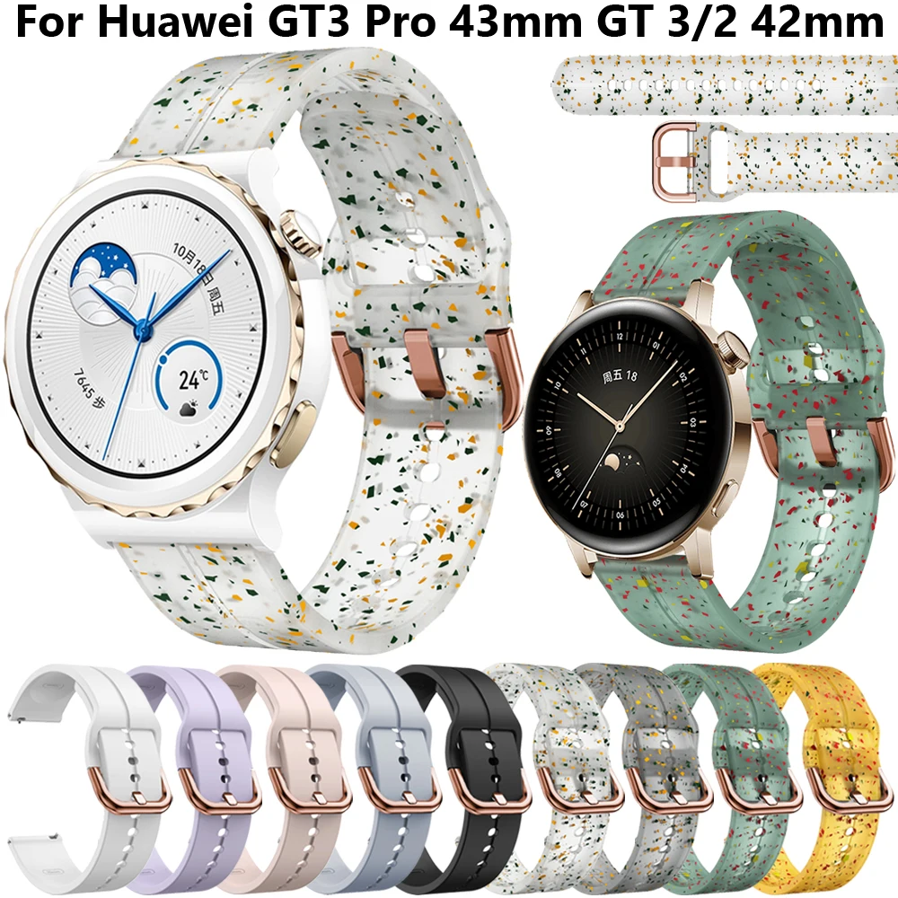 

20mm Silicone Watch Strap For Huawei Watch GT3 Pro 43mm Smartwatch Wristband Bracelet GT 3 2 GT2 GT3 42mm Woman Watchbands Belt