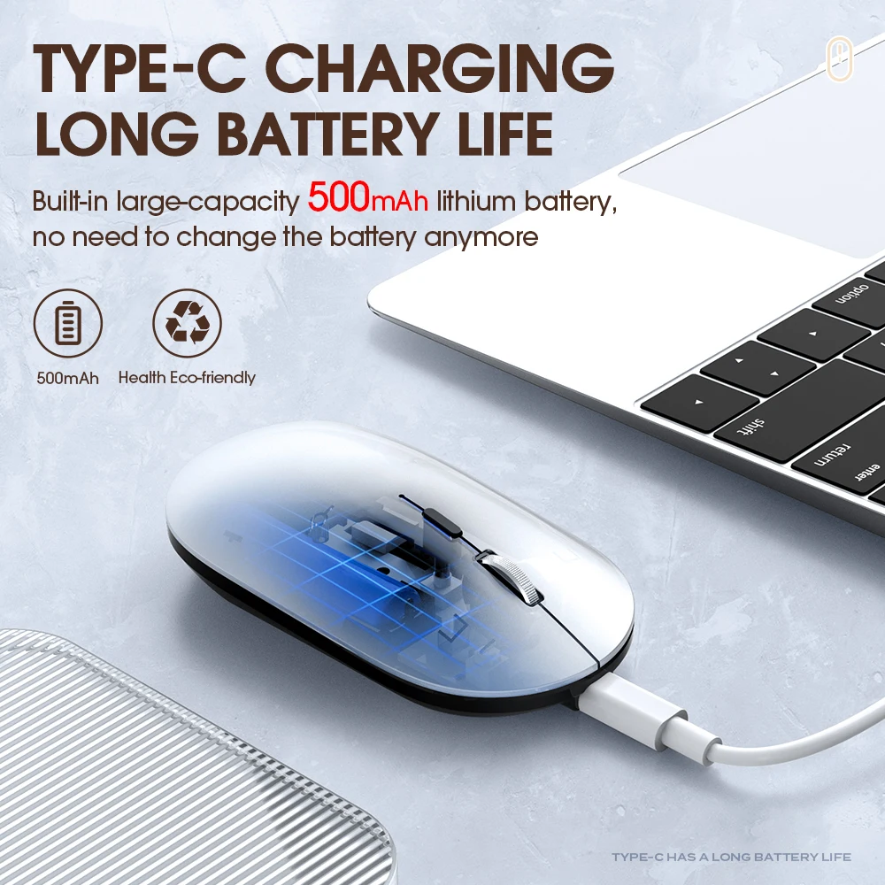 Wireless bluetooth Mouse Silent Rechargeable Mice Wireless mouse for Laptop Computer Desktop PC MacBook Mac IPad IPhone Tablet