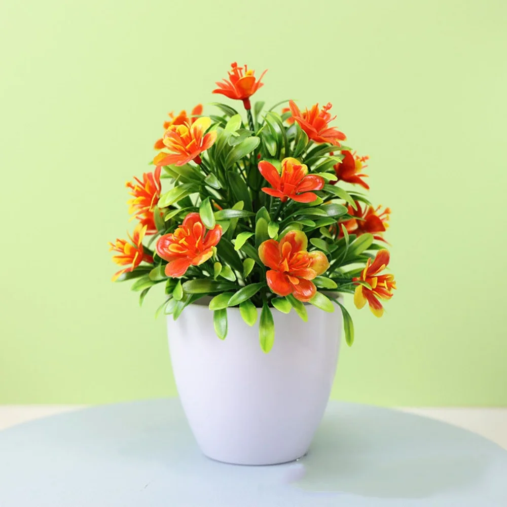 Artificial Bonsai Plant - Small Potted Flower Ornament for Home Wedding Office Decor
