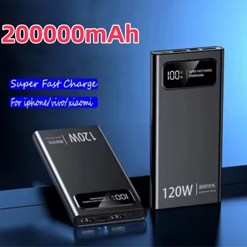 200000mAh 120W Power Bank a ricarica rapida capacità Super Ultralarge per batteria esterna di alimentazione Mobile per Iphone Xiaomi Vivo
