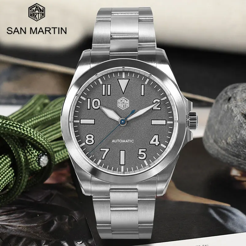 

San Martin Luxury 40mm Stainless Steel Men Sport Watch NH35 Automatic Mechanical Wristwatch 100m Waterproof BGW-9 Luminous