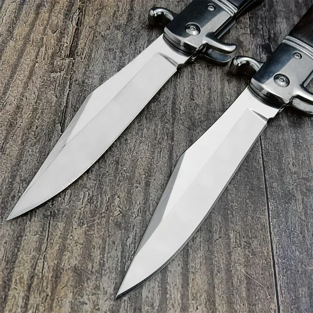 Description Picture 4 of itemNew Russian Finka NKVD KGB Assist Folding Knife Outdoor Survival Tool 440C Blade Wood Handle Tacitcal Hunting Knives Military