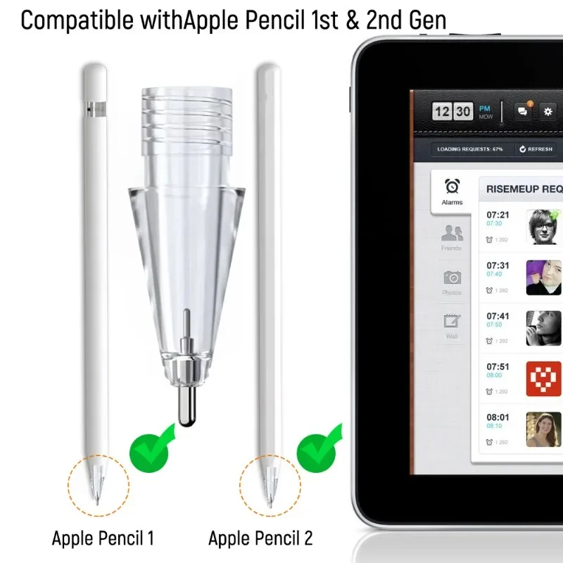 For Apple Pencil Tips Replacement Metal Pencil Nibs Fine Point Precise Control Stylus Pen Tips for Ipencil Ipad Pro