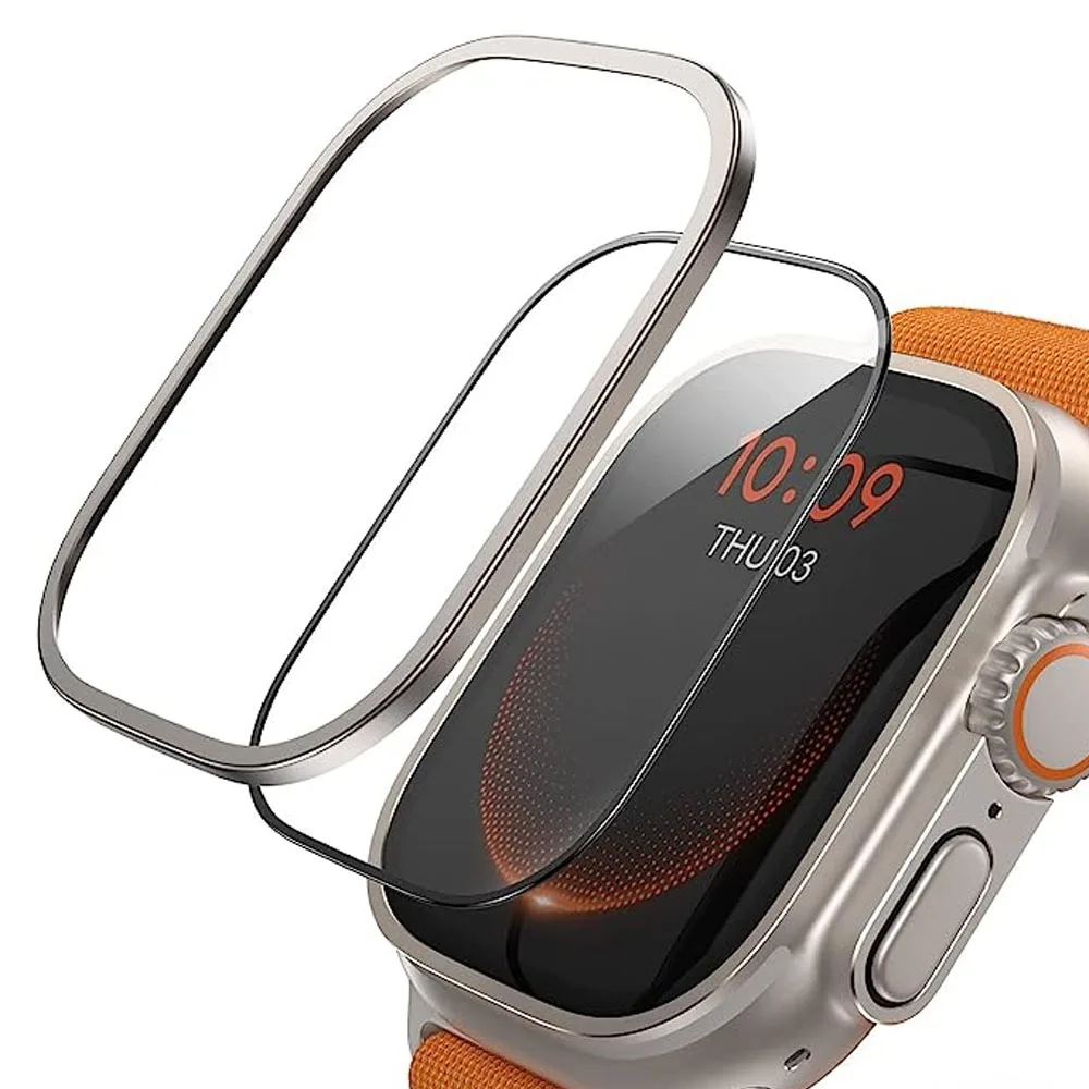 For Apple Watch Ultra case 49mm Accessories Tempered Frame HD mental For apple watch ultra case 49mm accessories tempered frame hd mental
