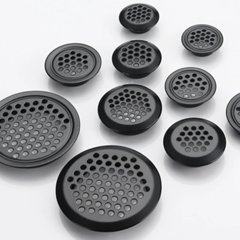 

10pcs/lot Wardrobe Cabinet Mesh Hole Black/Silver Air Vent Louver Ventilation Cover Stainless Steel Black color