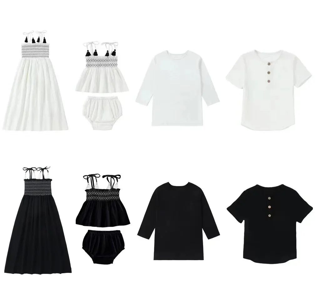 AP Friday Night Collection SS24  Holiday Muslin Boys T-shirt Girls  Jumper Teen Dress with Tassels Baby Set, #6607 6