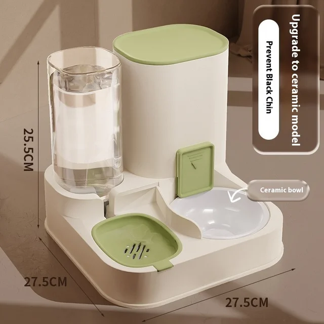 Automatic cat feeding and water dispenser, dog bowl, cat basin 2-in-1 water dispenser, cat bowl 4