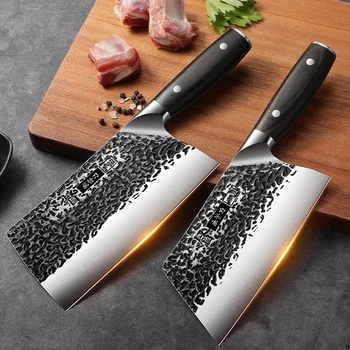 Couteau de cuisine à double usage, couteau de cuisine tranchant pour la maison, couteau spécifique au chef, couteau commercial U9195, 1 pièce 1