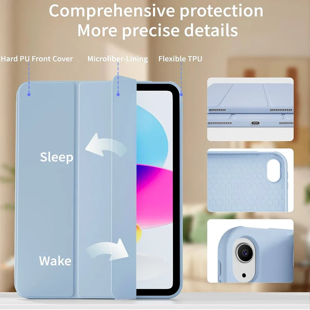 Slim Trifold Stand Cover with Auto Wake/Sleep Feature