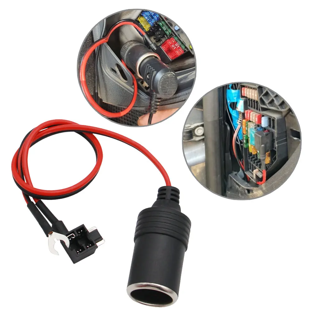 27cm DC 12V Pure Copper Car Cigarette Lighter Charger Cable Female Socket Plug Connector Adapter Cable Fuse Car Accessories