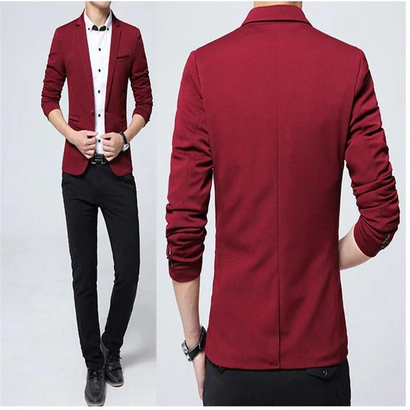Brand Mens Casual Blazers Autumn Spring Fashion Slim Suit Jacket Men Blazer Masculino Clothing Vetement Homme M~5XL
