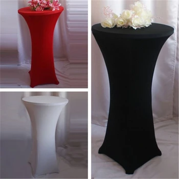 Copritavolo da Cocktail alto copritavolo per feste di matrimonio in Lycra Spandex rotondo per tavoli pieghevoli accessori per decorazioni 1
