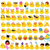 Cute Rubber Duck Accessories Decorations Mini Sunglasses Necklace Scarf Earphone Crown Hat Car Dashboard Decorations Bath Toy 2