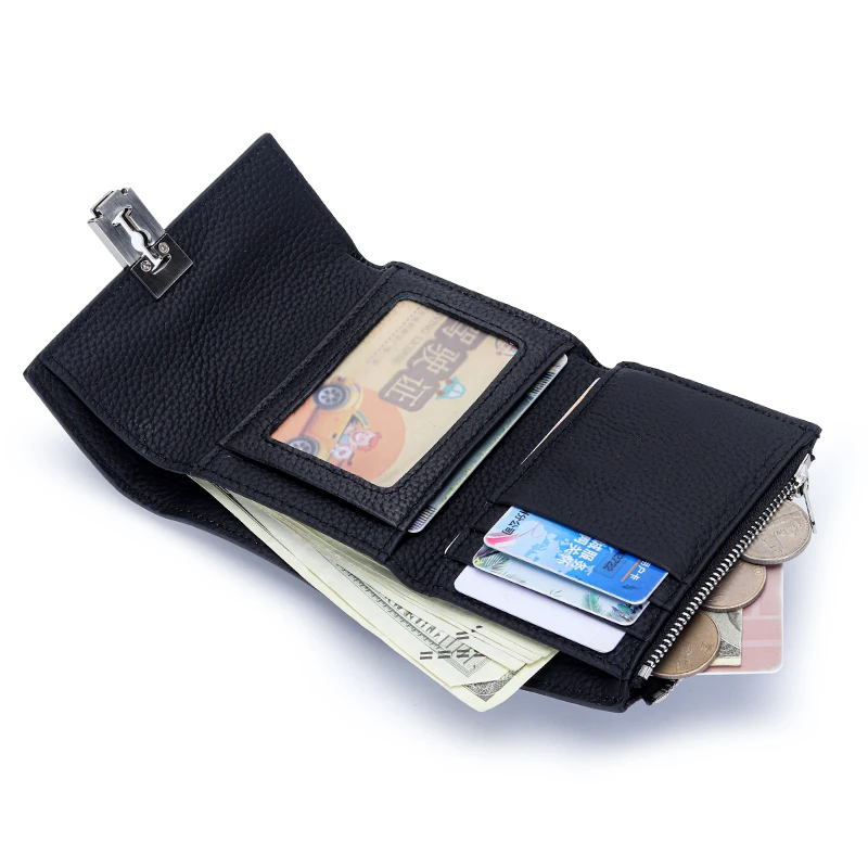 2023 new 8 colors luxury cow leather short wallet Women's leather folding short wallet Multi-card card pocket wallet