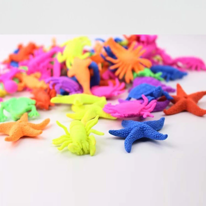 Novelty inflate funny toys 6PCS Water grow up dinosaur ocean animal fish Dragon for child educational kids gift