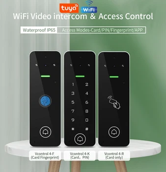 Tuya WiFi Video Intercom Access Control Keypad Visual Doorbell RFID Digit Fingerprint Intercom System Outdoor Metal IP65 1