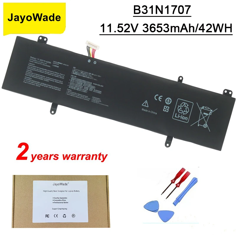 

JayoWade B31N1707 Laptop Battery For ASUS VivoBook S14 S410UQ S410UN S41OUN S4100V S4100VN S4200U X411UA X411UF X411UN X411UQ