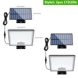 Enhanced Outdoor Solar Motion Sensor Lights with Remote Control - Waterproof and Adjustable Brightness (2PCS 172LED)