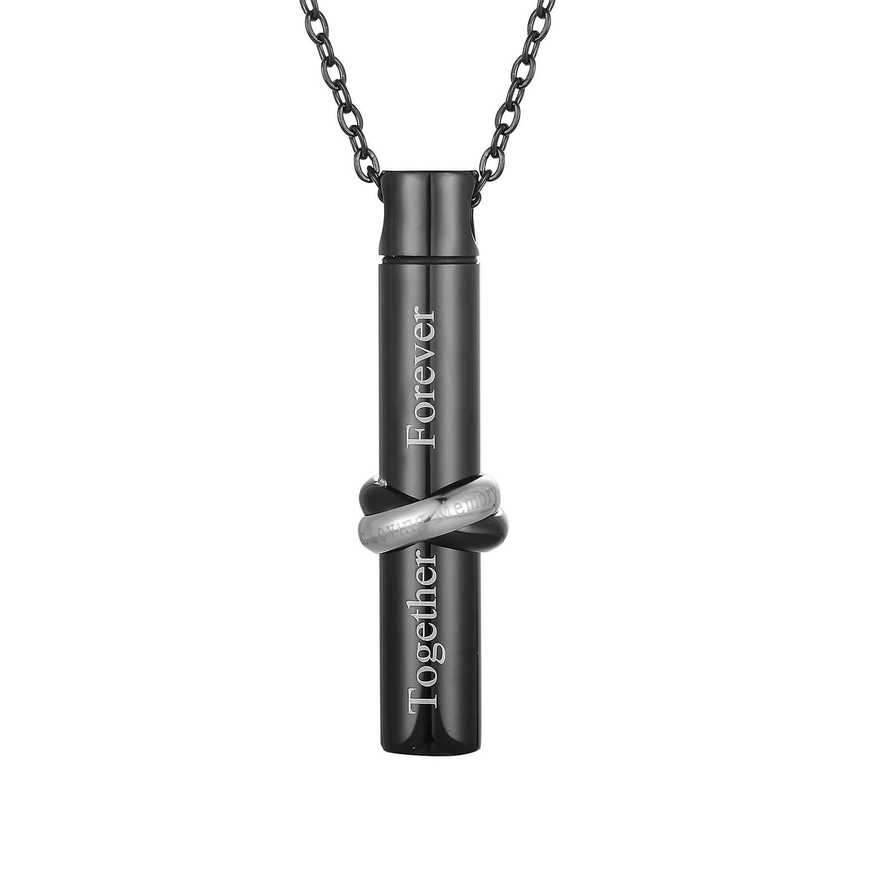 Collana Ciondolo A Cilindro Apribile In Acciaio Inox – Porta Ceneri E Ricordi Per Umani E Animali – Gioiello Funerario Commemorativo Argento - 2