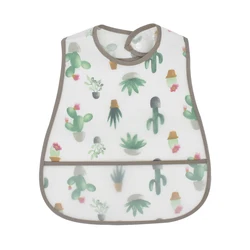 Cartoon Pattern Waterproof Adjustable Baby Bib and Kids Apron (Cactus)