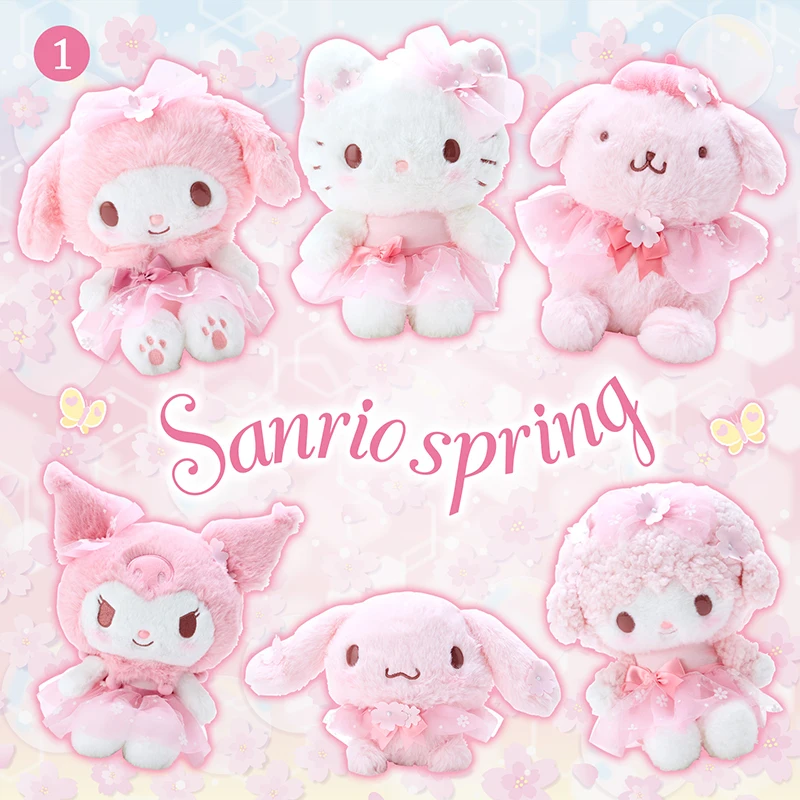 

Sanrio Kawaii Doll Sakura Limited Cinnamoroll Kuromi Hello Kitty Anime Ornament Cute Plush Toy Doll Children's Gifts