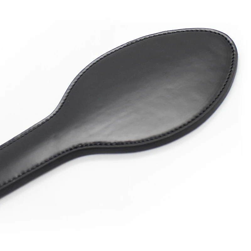 31cm Black Leather Ellipse Paddle Riding Crops Flogger Horsewhips Spikes 10.5cm Wide Spanking Paddle Slapper 6
