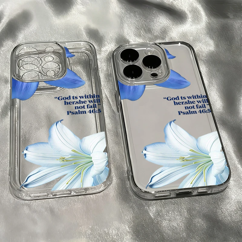 Minimalist Pink Flower Clear Soft Phone Case