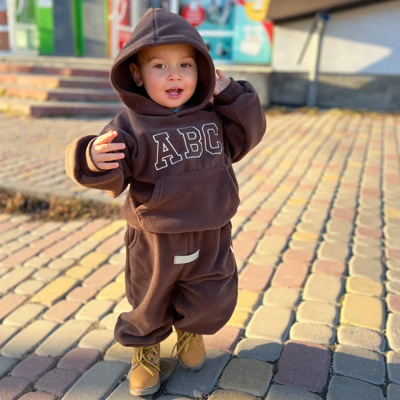 55497-fce26a.jpg Kids Clothing Fleece Hoodie Tracksuit Set Warm Pullover And Pants Outfit