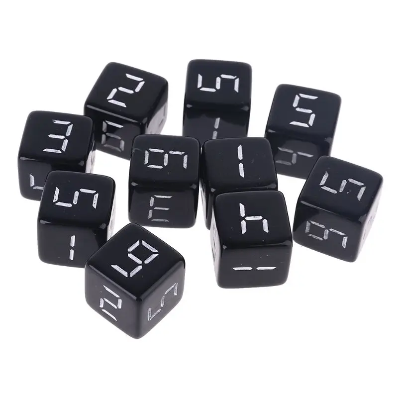 

652D 10 шт. D6 шестигранные кубики номер квадратный кубик для вечеринки ночной клуб настольная игра ролевые игрушки 15 мм