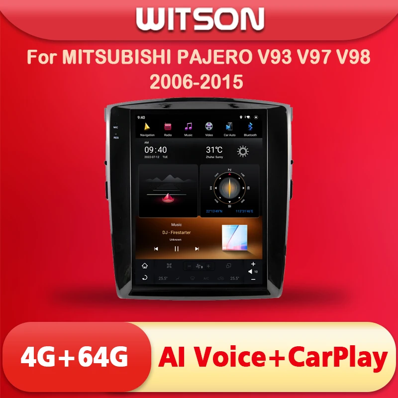 

WITSON Android 11 TESLA FOR MITSUBISHI PAJERO V93 V97 V98 2012-2015 4GB 64GB GPS NAVIGATION AUTO STEREOVERTICAL SCREEN