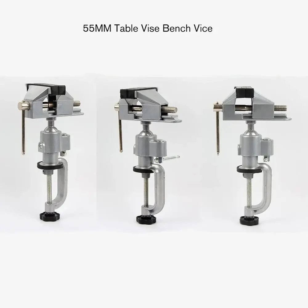 Portable 360° Table Swivel Vise Woodworking Universal Mini Clamp-on Table Bench Vise Rotating Drill Stand Hobby Use DIY 3