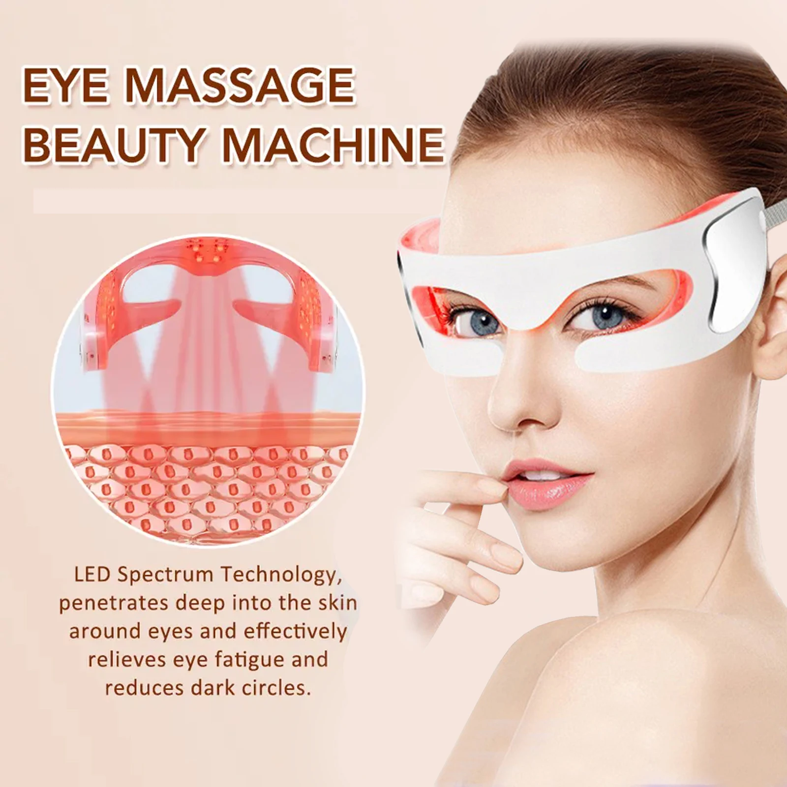 3D Eye Massager Eyes Fatigue Relief Relaxation Relieve Dark Circles Eye Lifting Anti-Aging LED Vibration Eye Massage Instrument