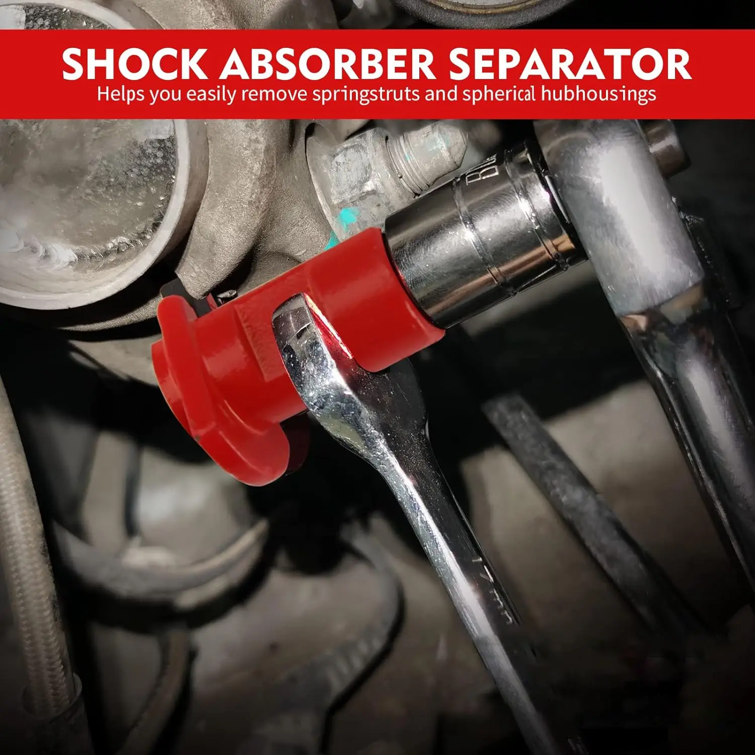 Red Hydraulic Shock Absorber Removal Tool Claw Ball Head Swing Arm Suspension Separator Labor-Saving Car Disassembly Tool