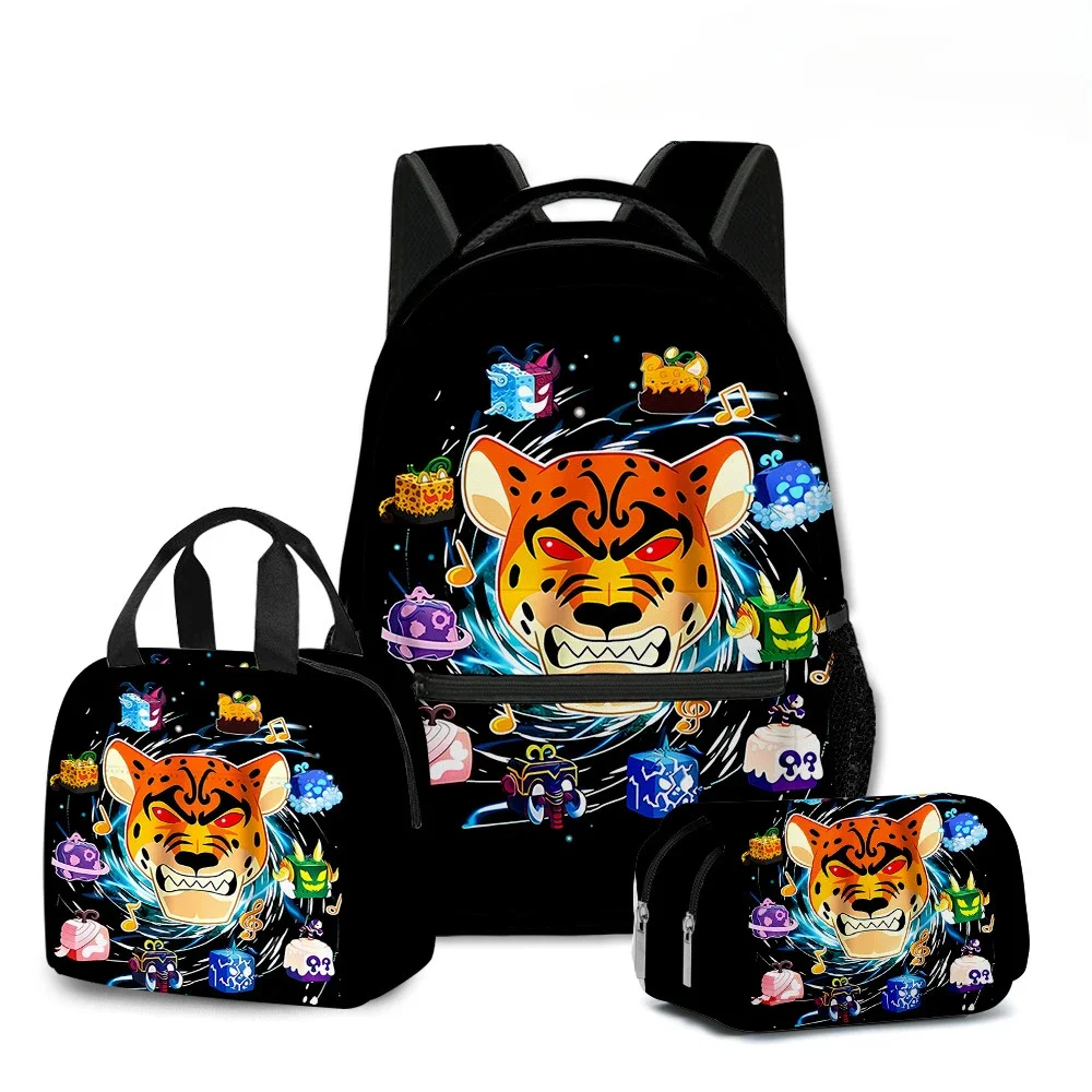 3D Roblox Game Blox Fruits Studenti Delle Scuole Primarie E Secondarie Zaino Borsa Per Il Pranzo Borsa Per Matite Borsa Per La Scuola Mochila