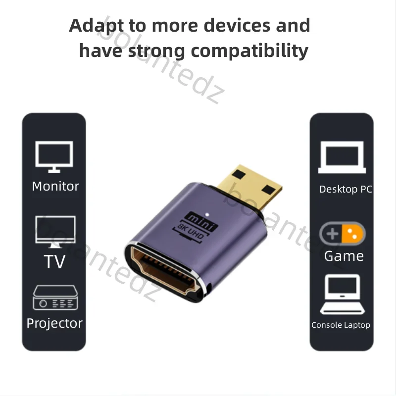 90 Degree Angled UHD Extension Converter Adapter Mini /Micro HDMI Male to HDMI 2.1 Female Support 8K 60hz HDTV hdmi extension adapter