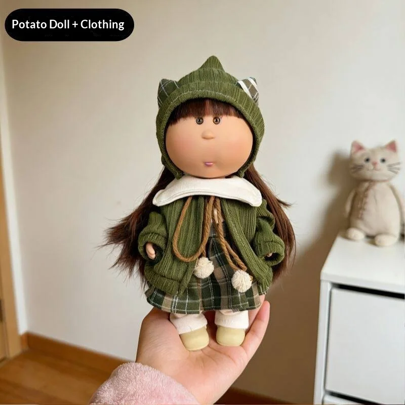 미아 스페니쉬 포테이토 비닐 인형 24cm 귀여운 드레스업 인형 세트 (옷과 가방 포함) 사랑스러운 봉제인형 여자아이 어린이 생일 선물