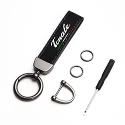 Luxurious Suede Keyring Key Holder & Charm Keychain (Black for Tonale)