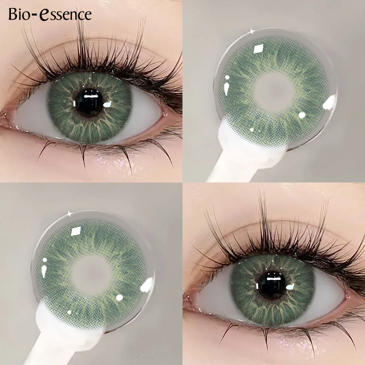 Bio-essence Green Colored Contact Lenses | Fashionable Y2K Summer Festival Essential for Selfies & Street Style
