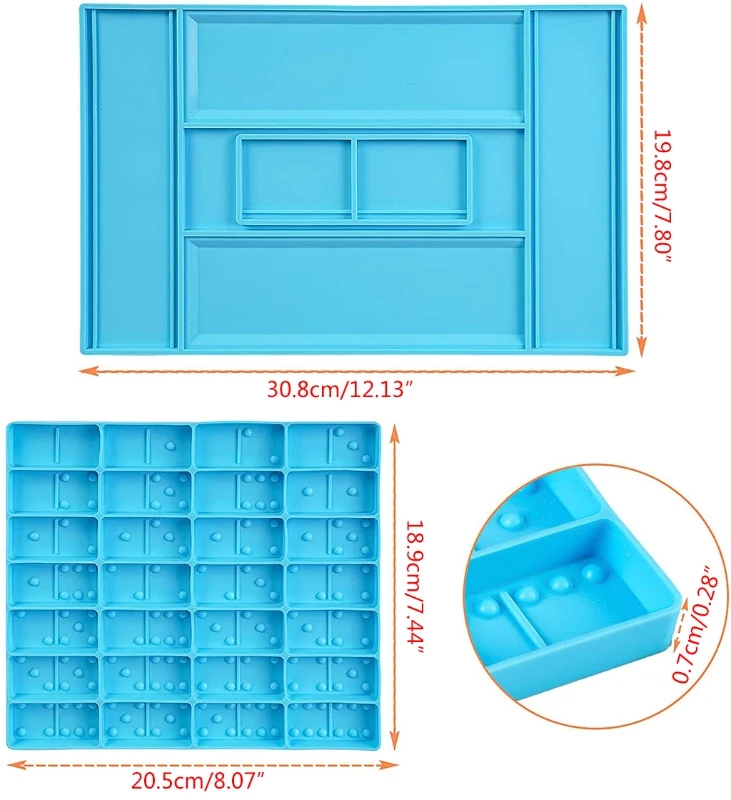 1 Set Dominoes Storage Box Epoxy Resin Mold Dot Dominoes Crafts Silicone Mould NEW