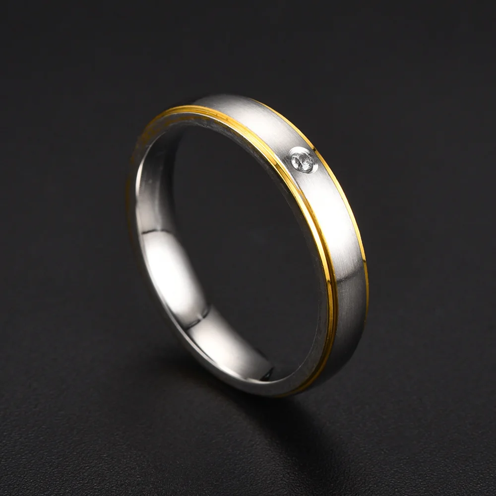 Titanium Steel Zircon Couple Ring For Women Men Jewelry Accessories wedding rings jewelry rings ring jewelry couple rings Size5-13