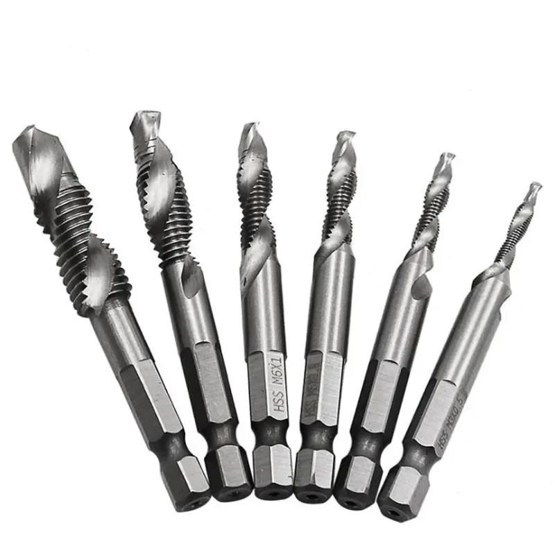 

1Pcs Hex Shank Drills M3-M10 Tools High Speed Steel Thread Hss Wood Metric Dril Bits Hex Shank Taps Screw Countersink Deburr