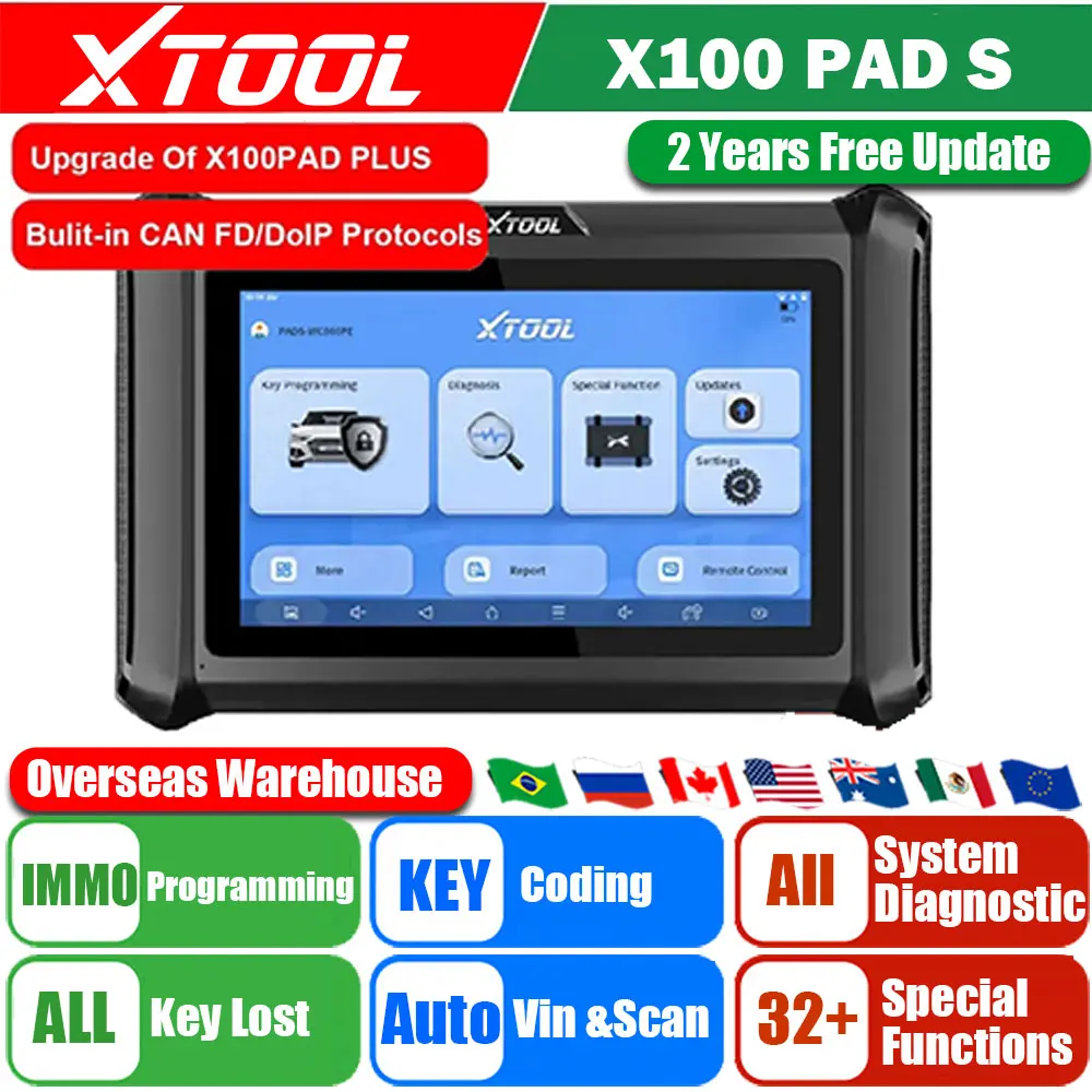 Xtool X100 Pads Auto Immo Key Programming Scanner Built-In Can Fd All Key Lost Obd2 Tutti I Sistemi Strumento Diagnostico Aggiornato X100Pad