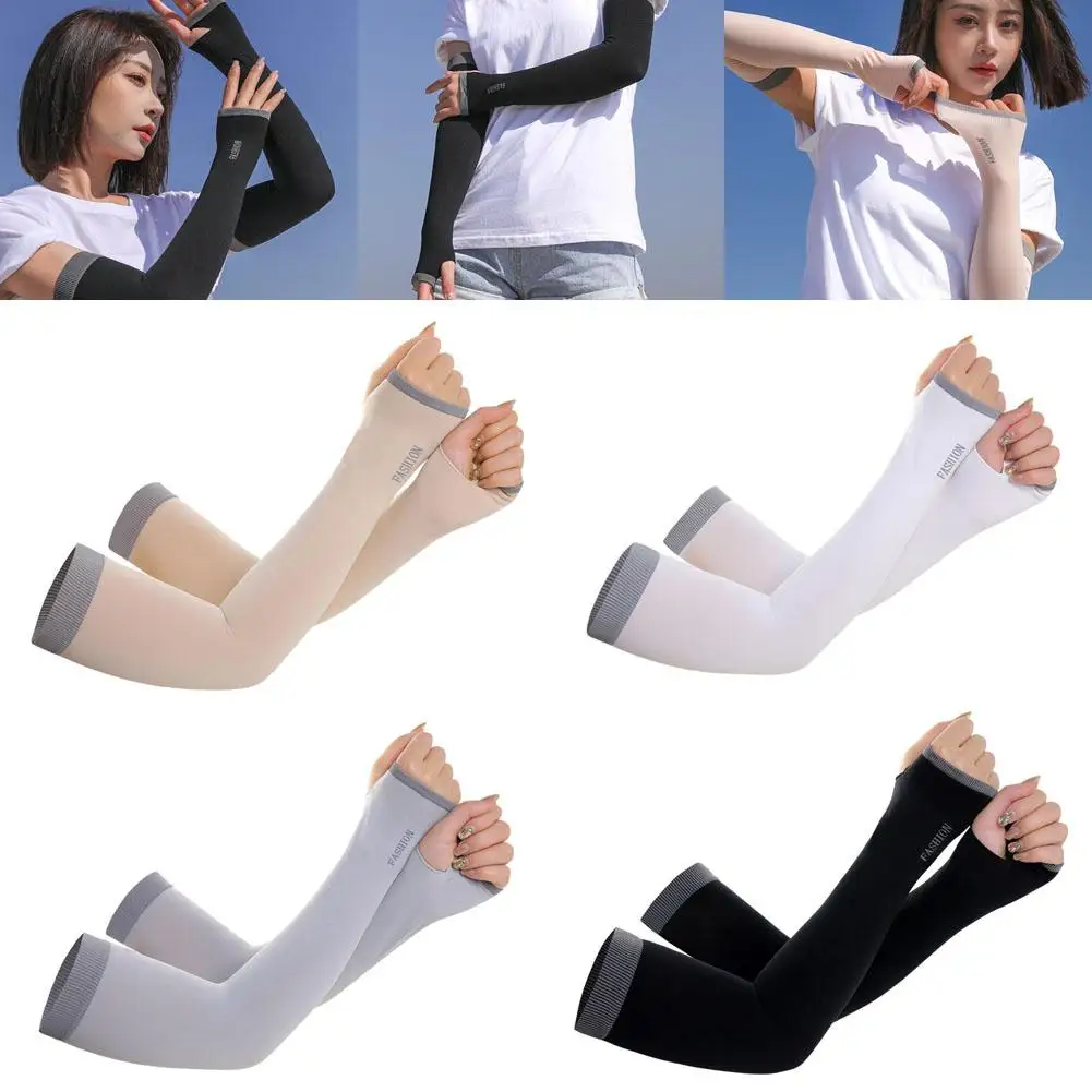 Arm Sleeves Fishing Sleeves 1Pair UV Sun Protection Cooling Ice Silk Unisex Women Men Outdoor Sports For Cycling Running Riding Fishing