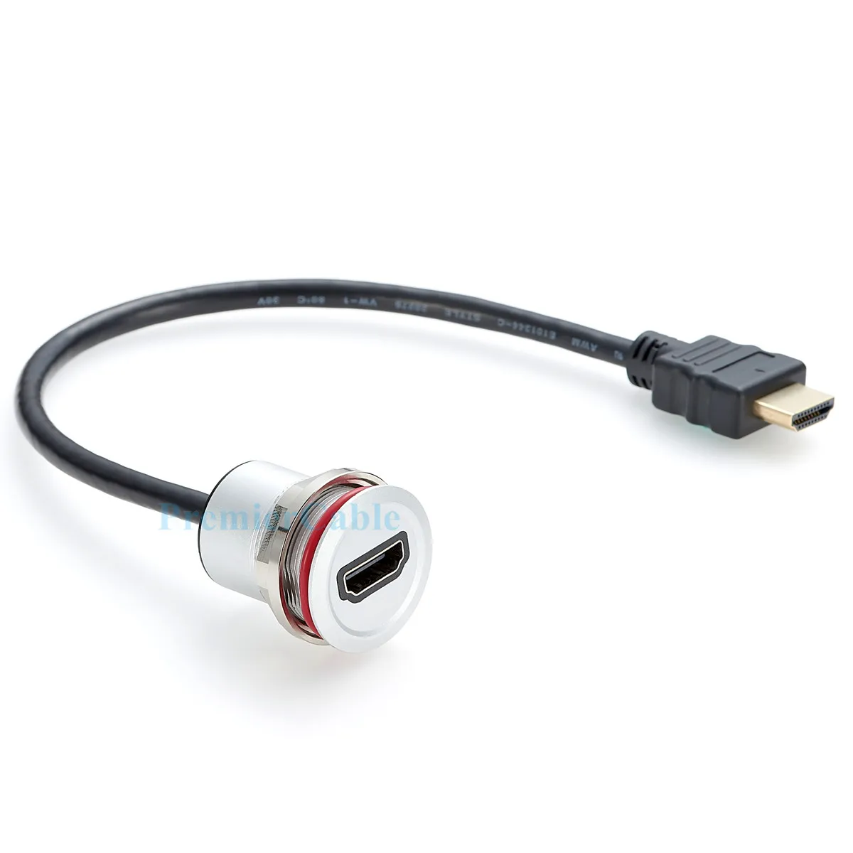 HDMI 1.4 Stecker-zu-Buchse Verlängerungskabel 4K@30Hz HDMI Flush-Dash-Panel-Mount Videokabel für TV Monitor Projektor – Detail 3