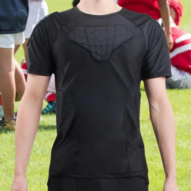 Soccer Goalie Shirt Men's Breathable Rib Protector Padded Football Training Protective Gear For Soccer Basketball Paintball