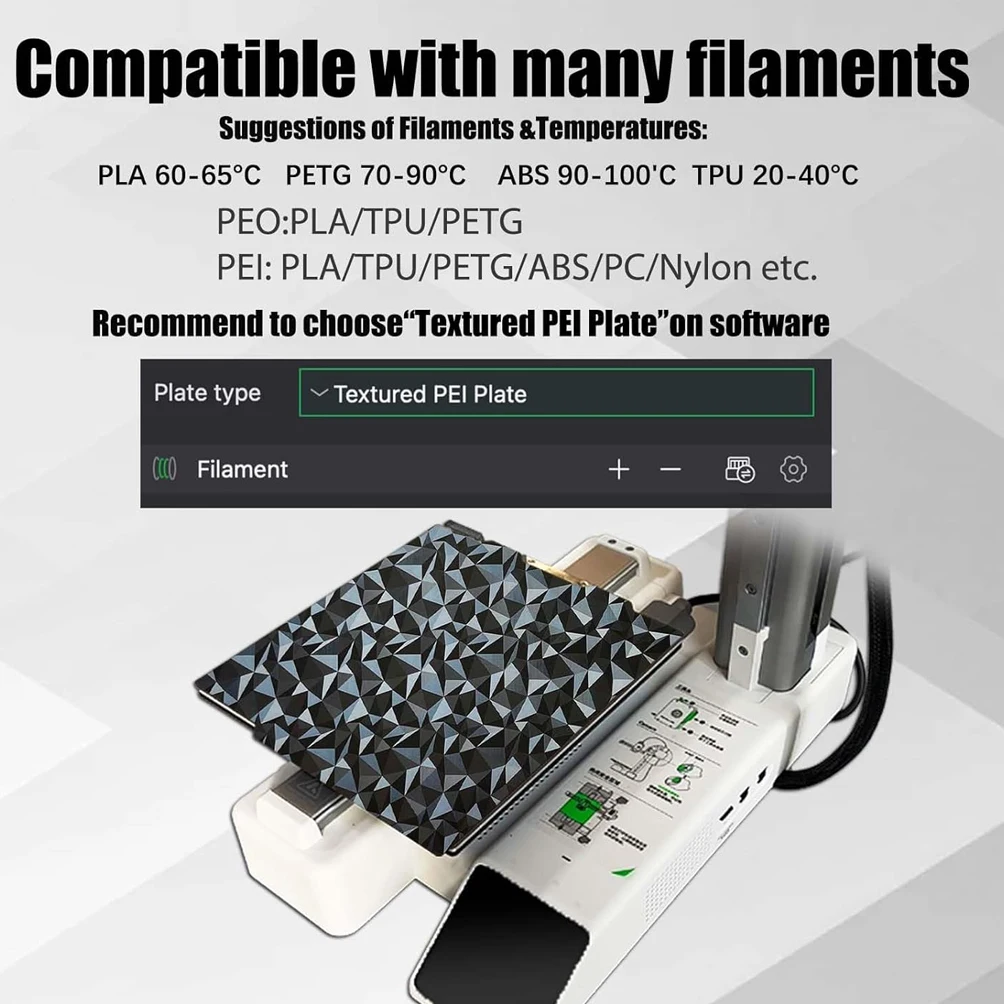 Bambu Lab A1 Mini Build Plate Upgrade - Flexible Textured Smooth Bed Accessory
