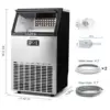Commercial Ice Maker Machine, 100lbs/24H Stainless Steel Under Counter ice Machine with 33lbs Ice Storage Capacity, Freestanding 6