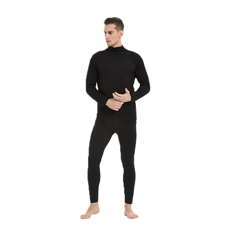 

Mew Arrvial Fashion Super Large Velvet Trousers Men Warm Half High Collar Set Plush Autumn Thick Underwear Plus Size XL-6XL 7XL