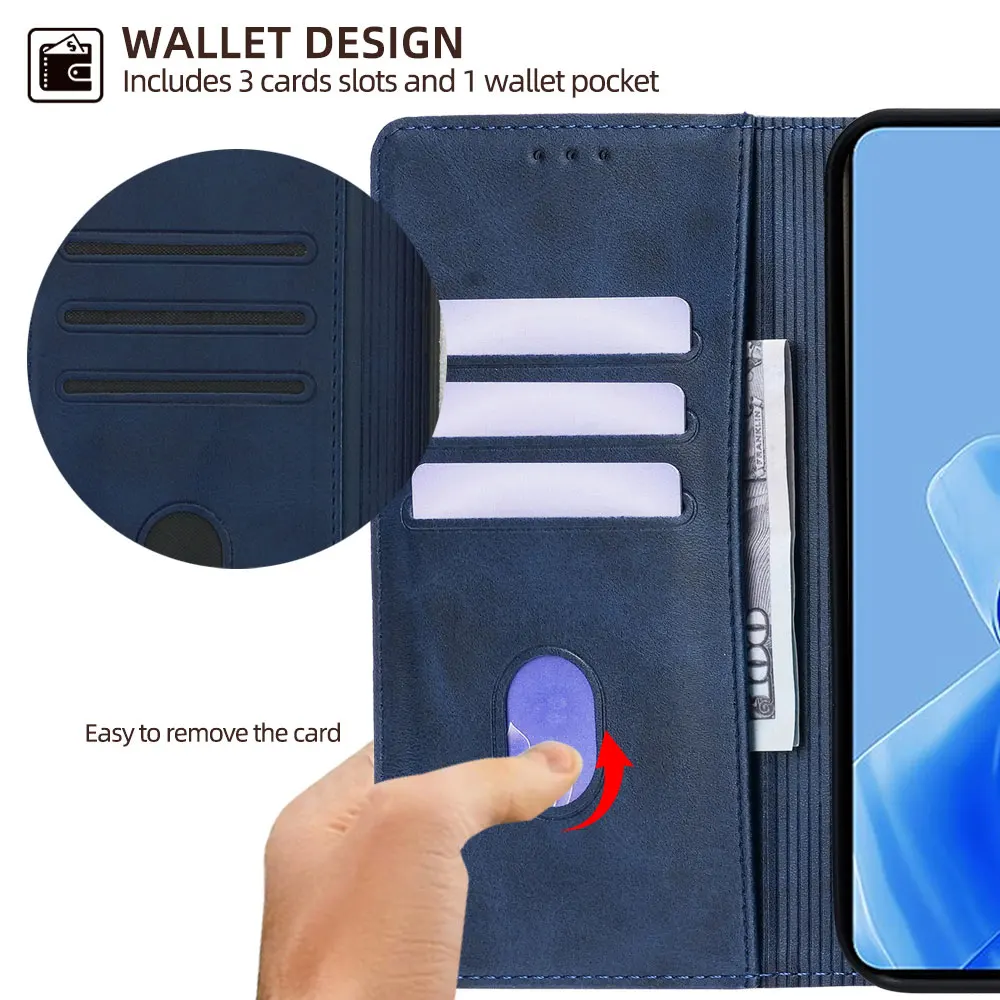 Luxurious Leather Wallet Phone Case with Magnetic Closure and Card Holder
